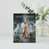 Carte Postale Modern Elegant Typography Photo Save the Date (Debout devant)