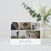 Carte Postale Modern Forever Thankful Simple Cinq photos Mariage (Debout devant)