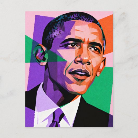 Carte Postale Modern Geometric Portrait of Barack Obama (Devant)
