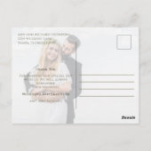 Carte Postale Modern Gold Script Photo Wedding Thank You Card (Dos)