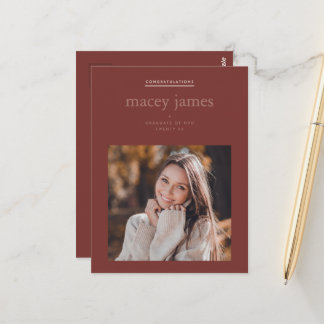Carte Postale Modern Graduation Photo Card | Custom College Grad