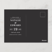 Carte Postale Modern, graphic, typography save the date (Dos)