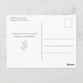 Carte Postale Modern Happy Holidays Thin Line Border 5-Photo (Dos)