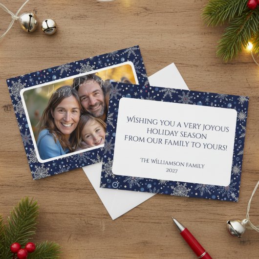 Carte Postale Modern Holiday Snowflake Photo
