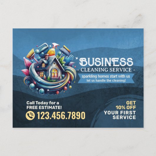 Carte Postale Modern House Cleaning Maid Service Housekeeping (Devant)