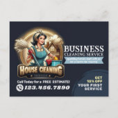 Carte Postale Modern House Cleaning Maid Service Housekeeping (Devant)