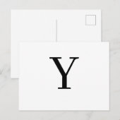 Carte Postale Modern Letter Minimalist Initial Design (Devant / Derrière)
