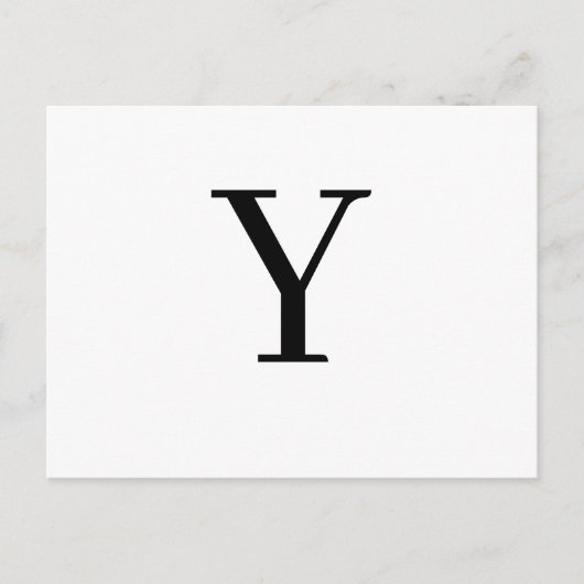 Carte Postale Modern Letter Minimalist Initial Design (Devant)