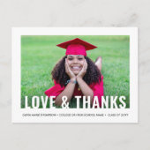 Carte Postale Modern Love & Thanks 2 Photo Graduation Merci (Devant)