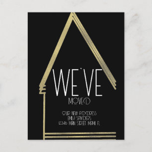 Carte Postale Modern Moved NOUVEAU DOMICILE Adresse Maison