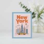 Carte Postale Modern New York City Travel Minimalist Skyline  (Debout devant)