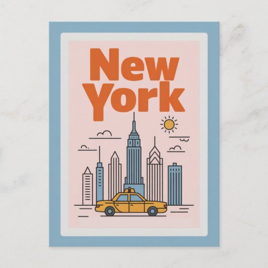Carte Postale Modern New York City Travel Minimalist Skyline  (Devant)