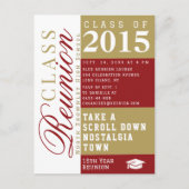 Carte Postale Modern red and tan School Class Reunion Postcard (Devant)