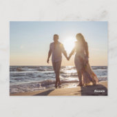 Carte Postale Modern Sage Green Photo Mariage Enregistrer la dat (Dos)