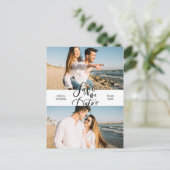 Carte Postale Modern Save the Date 2 Photo Collage Script (Debout devant)