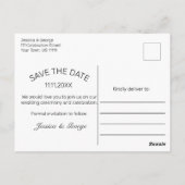 Carte Postale Modern Save the Date Faire-part de mariage Photo (Dos)