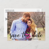 Carte Postale Modern Save the Date Photo Fiançailles (Devant / Derrière)