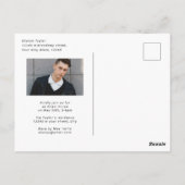 Carte Postale Modern Script Casual Photo Graduation Announcement (Dos)