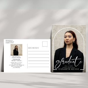 Carte Postale Modern Script Graduate Photo Arch Graduation Party