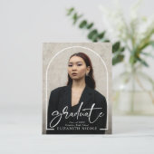 Carte Postale Modern Script Graduate Photo Arch Graduation Party (Debout devant)