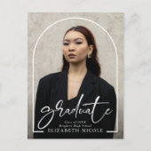 Carte Postale Modern Script Graduate Photo Arch Graduation Party (Devant)