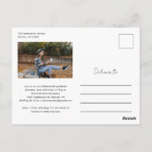 Carte Postale Modern Script Graduate Simple Photo Graduation (Dos)