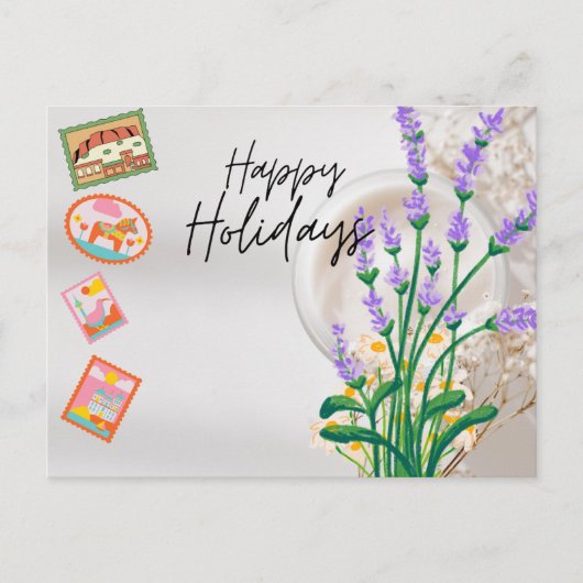 Carte Postale Modern Script Happy Holidays (Devant)