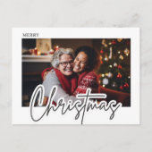Carte Postale Modern Script Merry Christmas Photo (Devant)