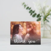 Carte Postale Modern Script Thank You Photo Graduation (Debout devant)