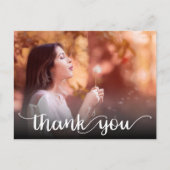 Carte Postale Modern Script Thank You Photo Graduation (Devant)