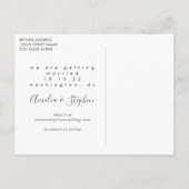 Carte Postale Modern Simple 2 Photo Mariage Enregistrer La Date (Dos)