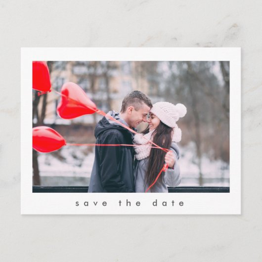 Carte Postale Modern Simple 2 Photo Mariage Enregistrer La Date (Devant)