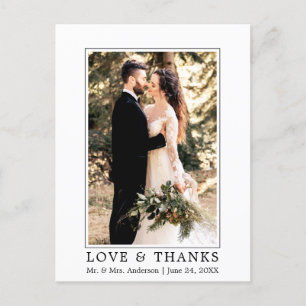 Carte Postale Modern Simple Love Merci photo Mariage