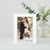 Carte Postale Modern Simple Love Merci photo Mariage (Debout devant)
