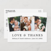Carte Postale Modern Simple Love Thanks Mariage 3 Photo (Devant / Derrière)