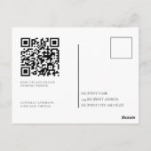 Carte Postale Modern Typography Black White Save The Date (Dos)