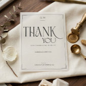 Carte Postale Modern Typography Minimalistic Wedding Thank You 