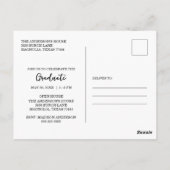 Carte Postale Modern Typography Photo Graduation (Dos)