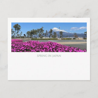 Carte Postale Modern Vintage Mt Fuji Japan Spring Pink Shibazaku