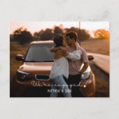 Carte Postale Modern We're Engaged Heart Fiançailles photo (Devant)