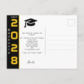 Carte Postale Moderne 1 Photo Gold Black Merci de graduation (Dos)