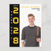 Carte Postale Moderne 1 Photo Gold Black Merci de graduation (Devant)