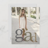 Carte Postale Moderne 2024 Grad Photo Faire-part de tons neutres (Devant / Derrière)