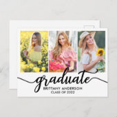 Carte Postale Moderne 3 Faire-part de diplôme photo (Devant / Derrière)