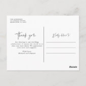 Carte Postale Moderne 3 Photo Collage Mariage Merci (Dos)