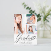 Carte Postale Moderne 3 Photo Collage noir Script Graduation (Debout devant)