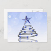 Carte postale moderne 3D Chrome Arbre de Noël (Devant / Derrière)