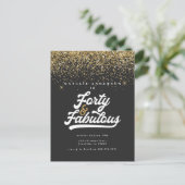 Carte Postale Moderne 40 et fabuleux anniversaire noir et or (Debout devant)