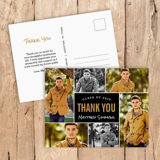 Carte Postale Moderne 6 photo Collage Merci de graduation