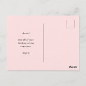 Carte Postale Moderne Anniversaire Fille Rose Pastel Gras (Dos)